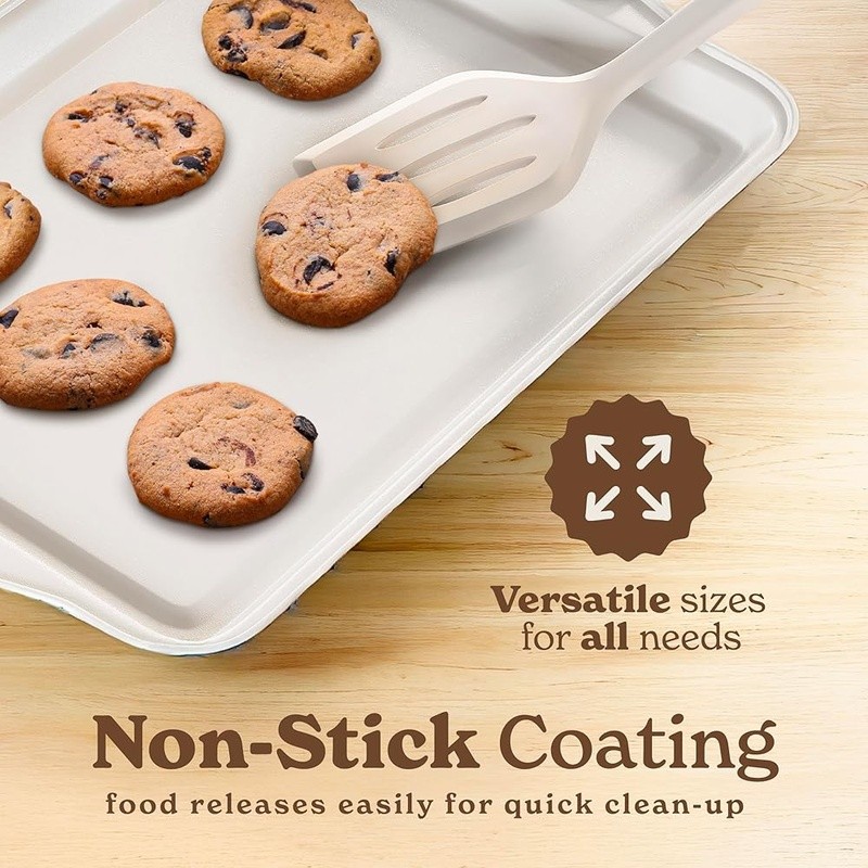 Stackable Nonstick Bakeware Set W/ Silicone Handles 10 Piece Nesting Pans New