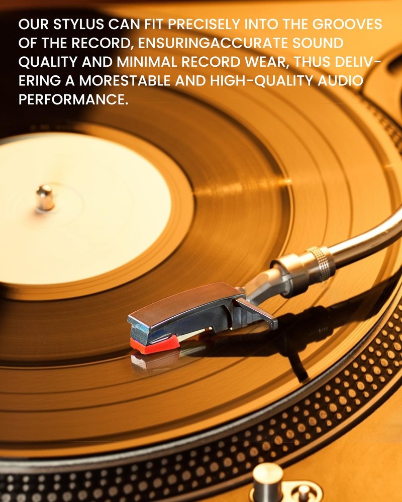 4 Pack Record Player Needle Replacement, Vinyl Needle, Easy to...