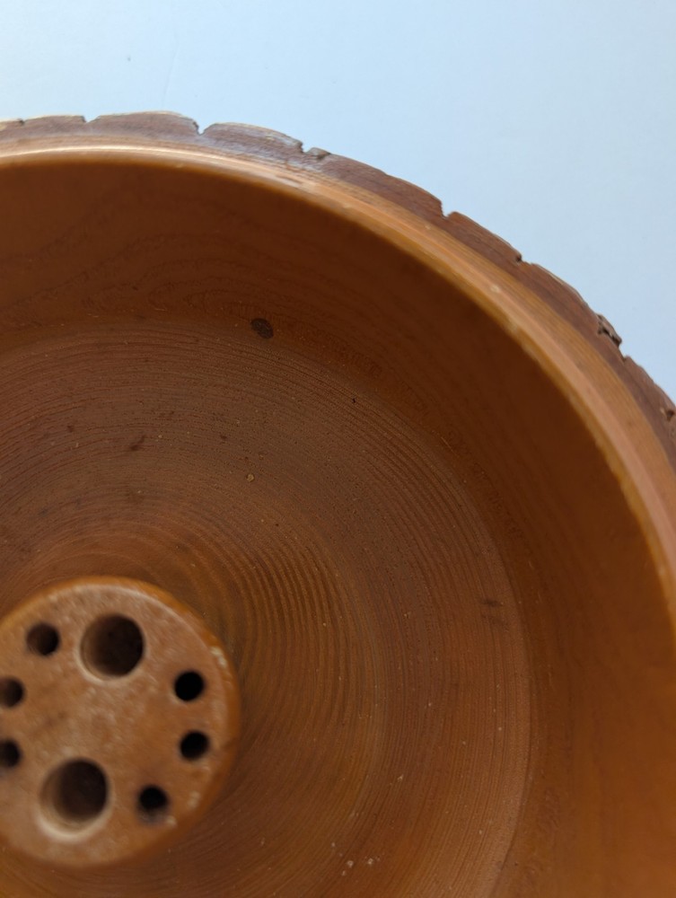 Vintage Rusticware Nut Bowl Set With Edge Tree Bark Nutcracker