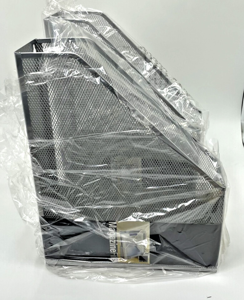 [ 2 Pack ] Wire Mesh Document Holder, Wall Mount/Desktop Magazine Rack - Silver
