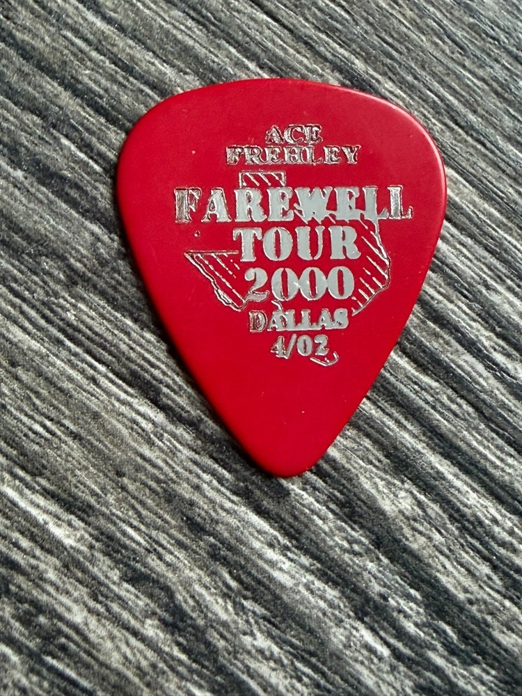 Kiss Guitar Pick ACE FREHLEY Farewell Tour Dallas Texas April2 2000 Vintage Kiss