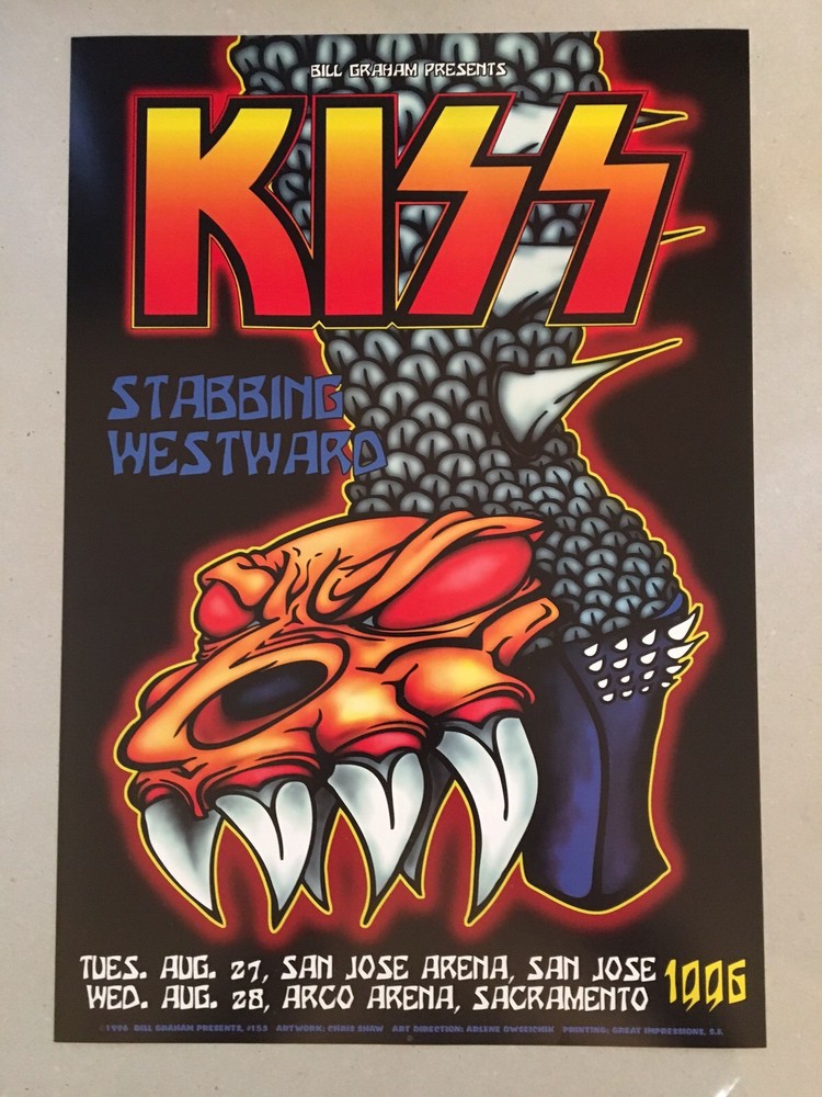 KISS POSTER 1996 Shaw Graham San Jose Original Vintage Mint Simmons Stanley