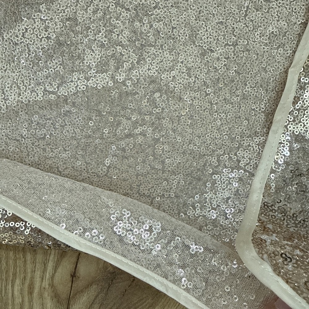 Primark Tablecloth Gold Sequin Lightweight Chiffon Rectangular 130cm x 208cm