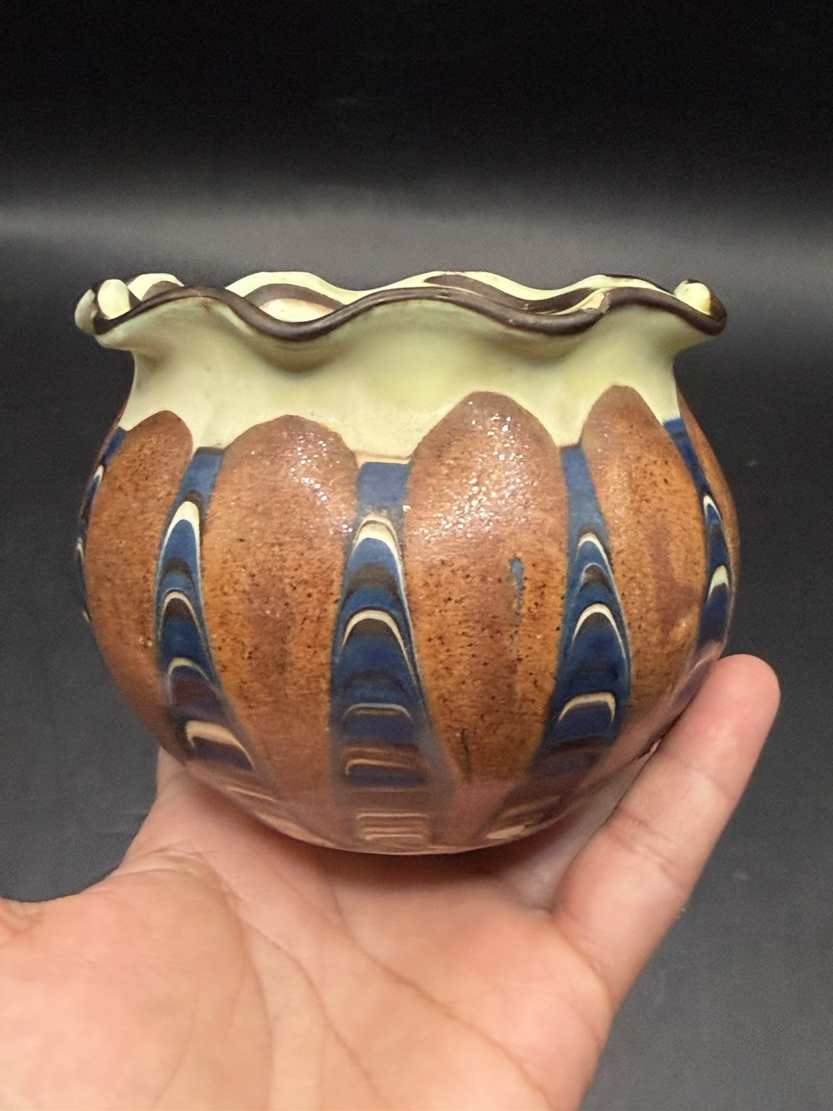 Antique VTG RARE Herman August Kähler Signed Pottery Denmark Art Nouveau Vase