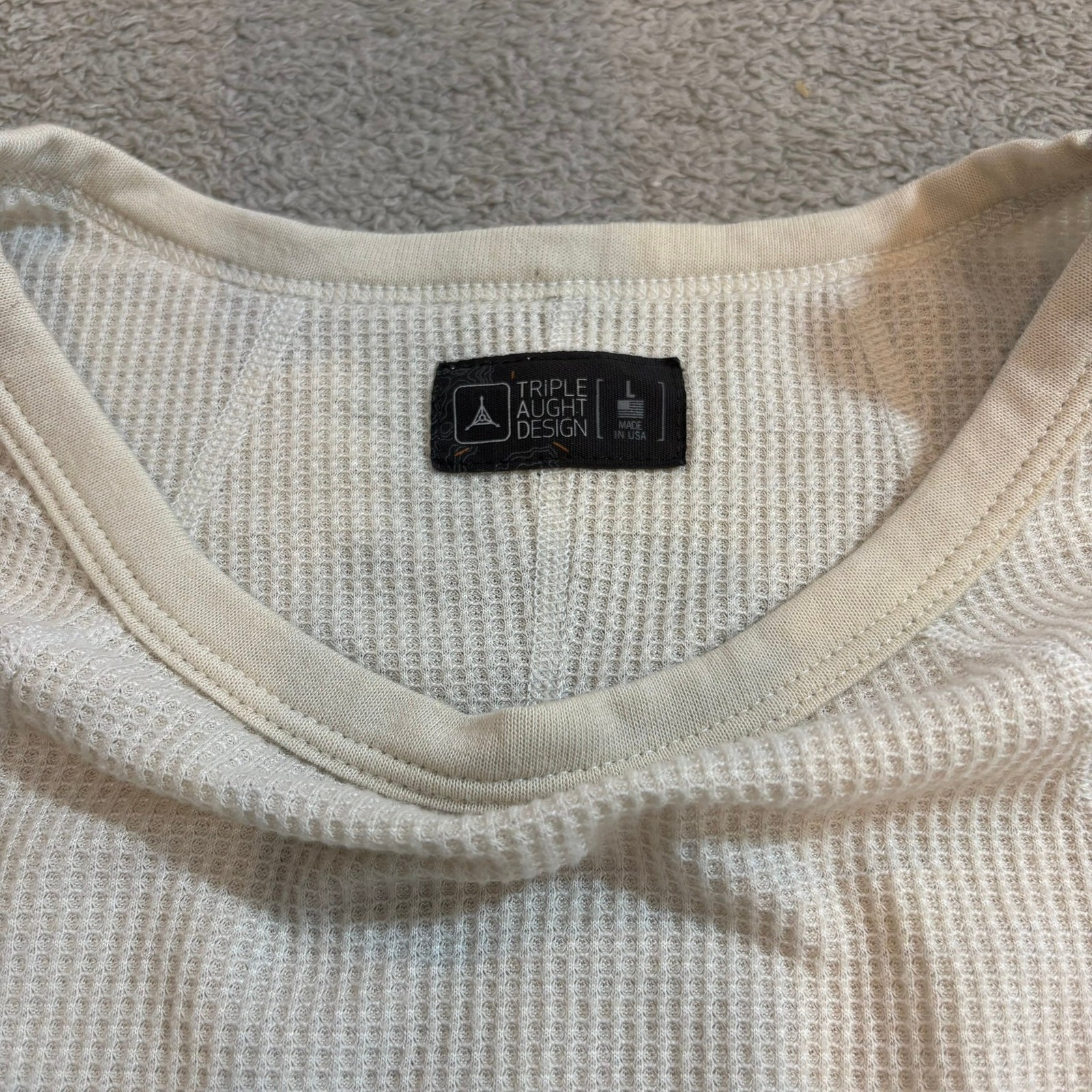 Triple Aught Design TAD Merino Wool Waffle Knit Thermal Shirt Mens L Made USA