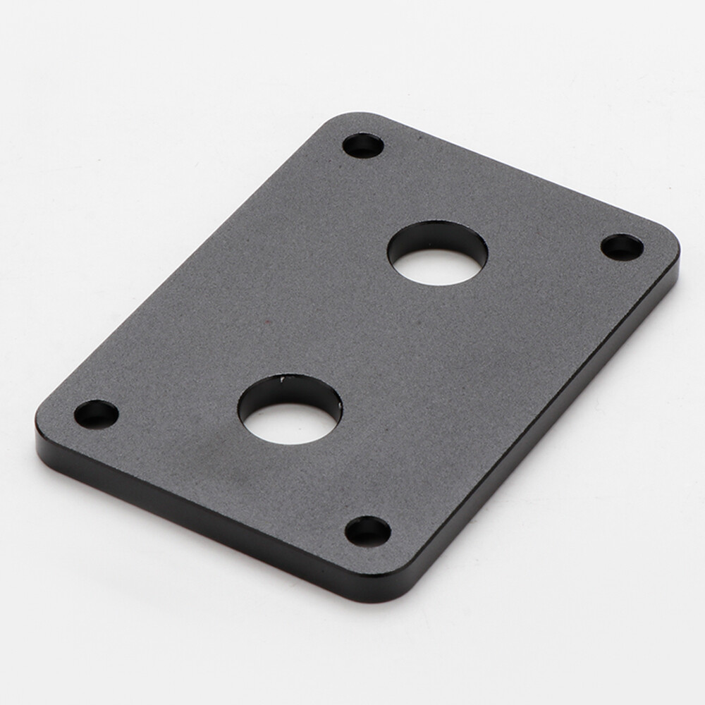 2PC Aluminum Banana Socket Plate Binding Post Speaker Panel Terminal Box Black