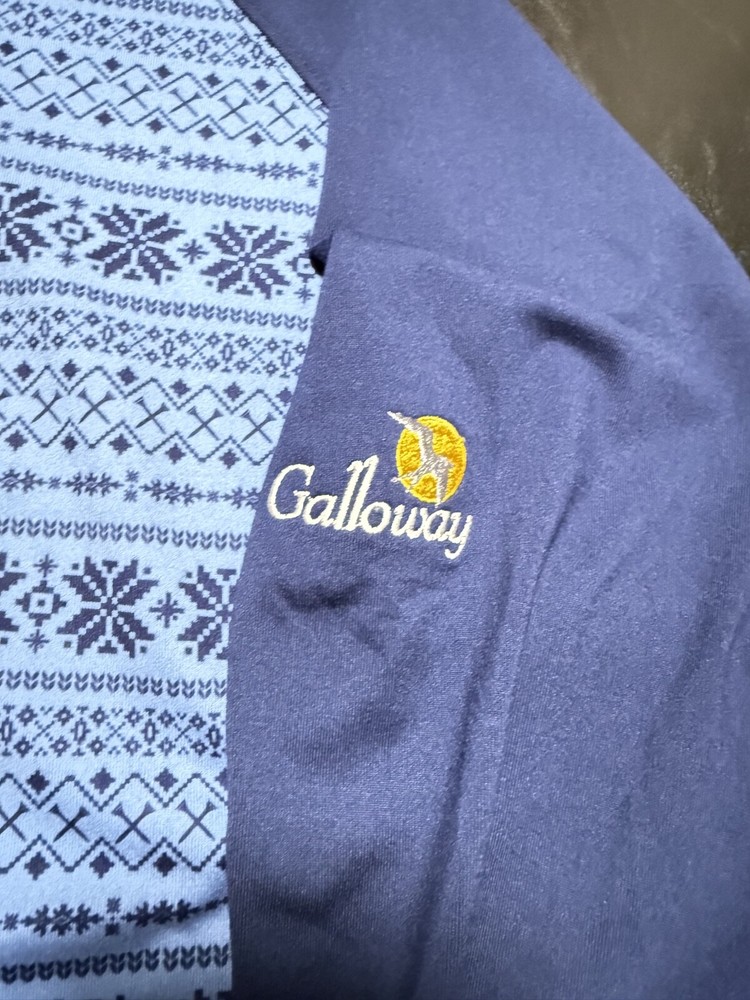 NWT MEN'S HOLDERNESS & BOURNE 1/4 ZIP PULLOVER, SIZE: M, COLOR: BLUE PATTERN-M28