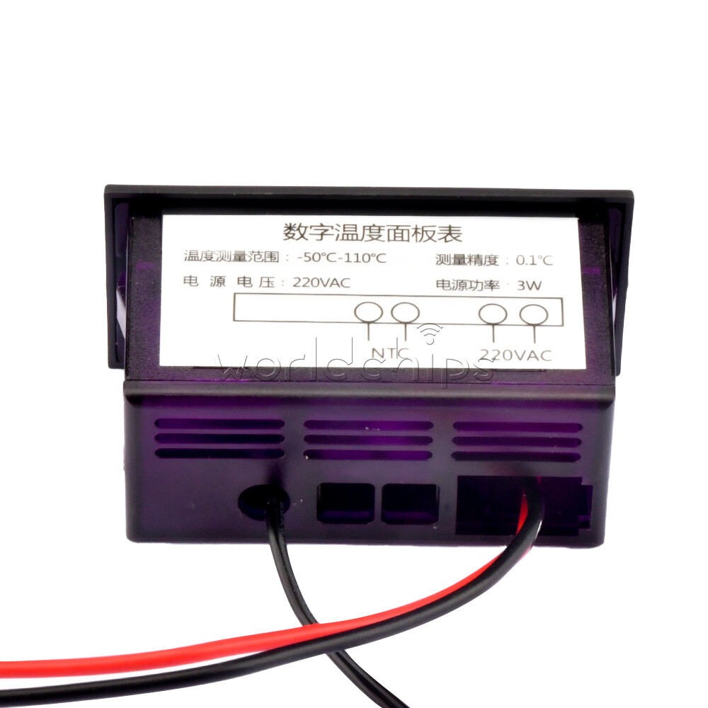AC220V Embedded Thermometer Refrigerator Digital Temperature Meter Pannel
