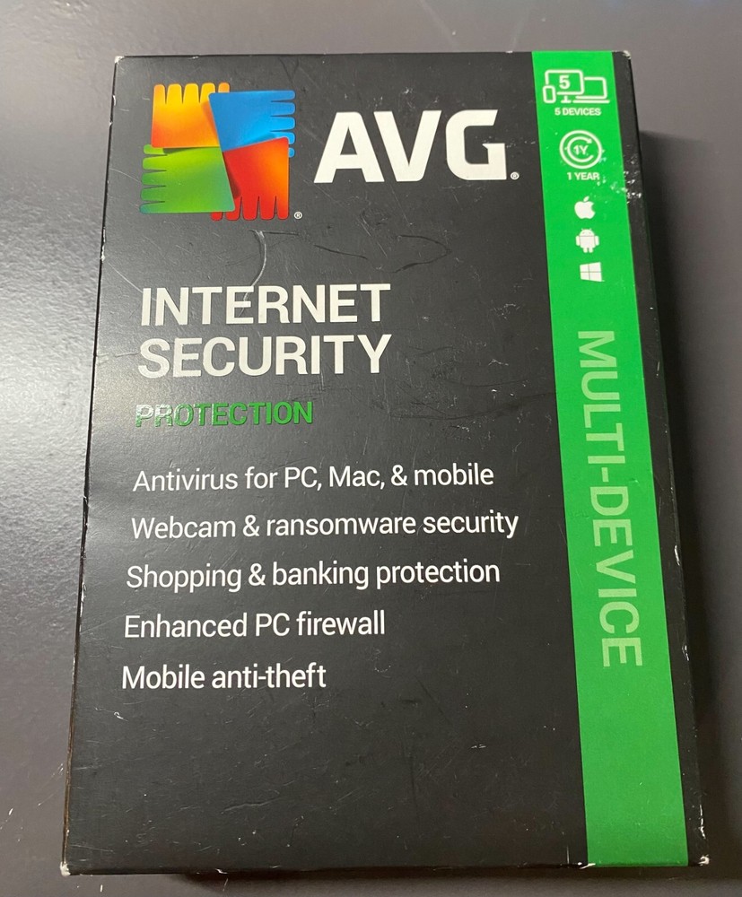 AVG Internet Security 5 Devices 1 Year (Apple, Microsoft, Android) 