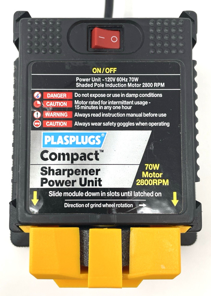 Plasplugs Compact Sharpener Power Unit for Knife & Scissors | Top Cond | Tested!