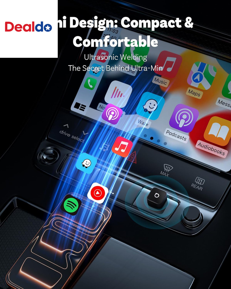 2026 Upgrade Mini Cube 3.0, 2-In-1 Wireless Carplay & Android Auto Adapter, Plug