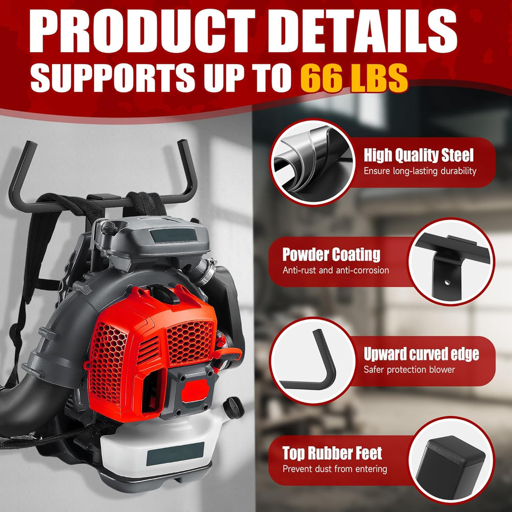 Backpack Blower Wall Mount and Storage Rack for Garden Tools (1 Pack)