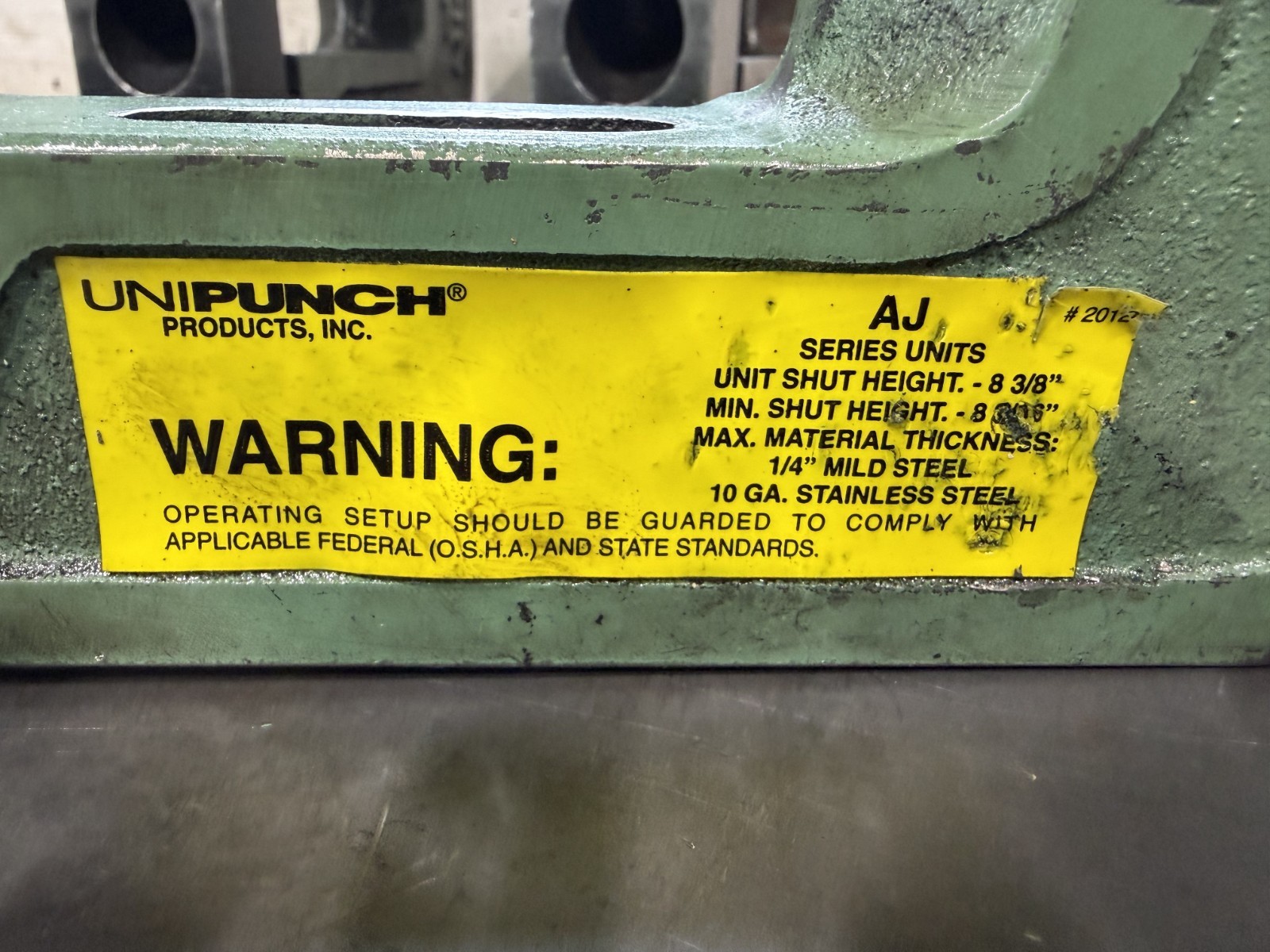 Unipunch 4AJ 1-1/2 C Frame Loaded Punch Holders (Lot of 3)