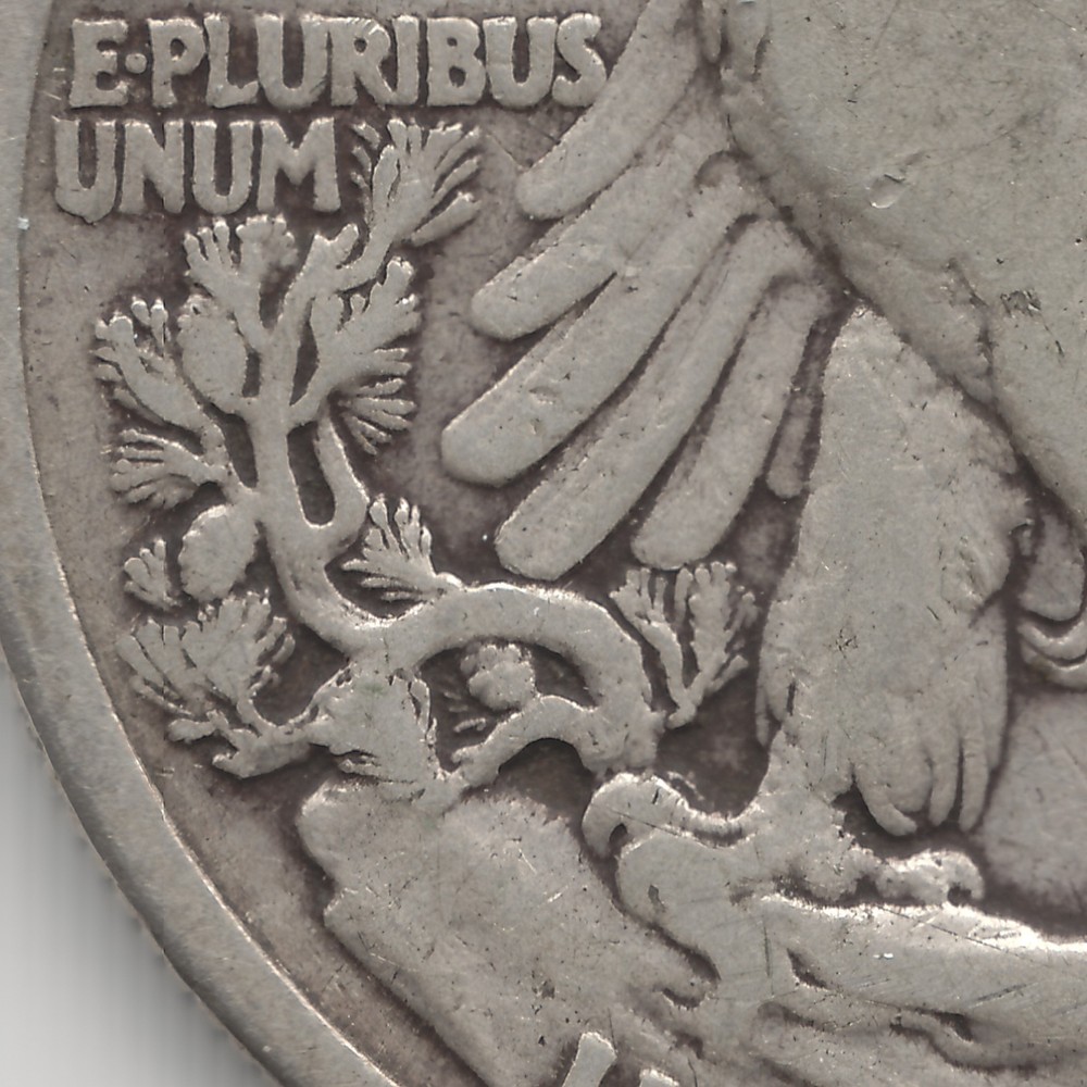 1919 Walking Liberty Half Dollar, F+