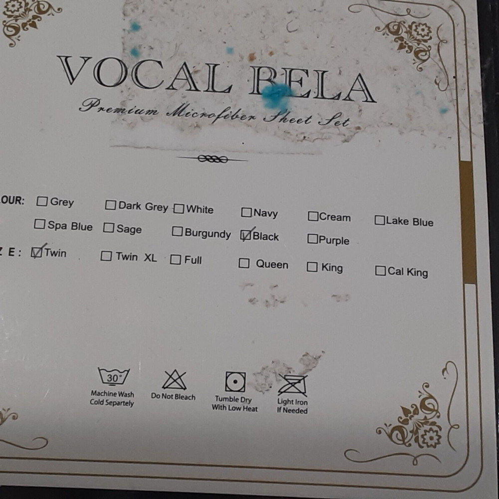 Vocal Bela - Premium Microfiber "Twin" Sheet Set