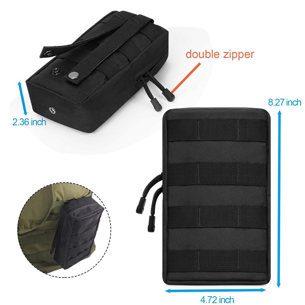 32PCS Molle Accessories Kit, Tactical Backpack Attachment Set with Key black