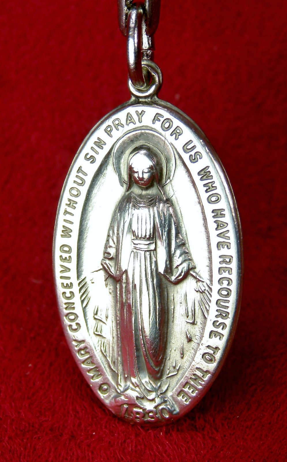 Carmelite Nuns RARE Lourdes Pilgrimage Sterling Silver Catholic Miraculous Medal