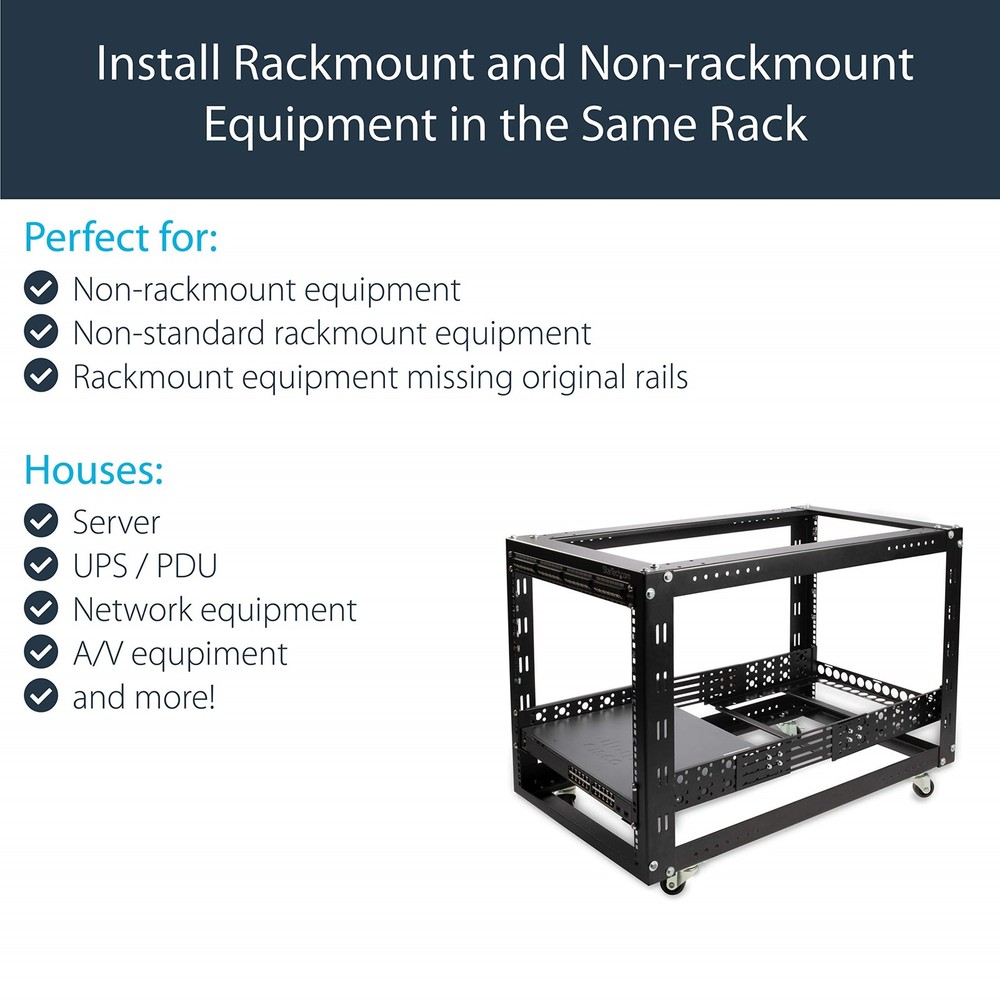 StarTech 2U Fixed 19" Adjustable Depth Universal Server Rack Rails