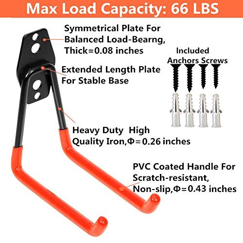Storage Double Hooks Garage Space Saver Organizer Utility Hanger,Rack Extended