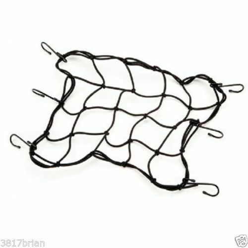 Bungie Cord Cargo Net 15x15 Black Motorcycle helmet luggage elastic racks Jacket