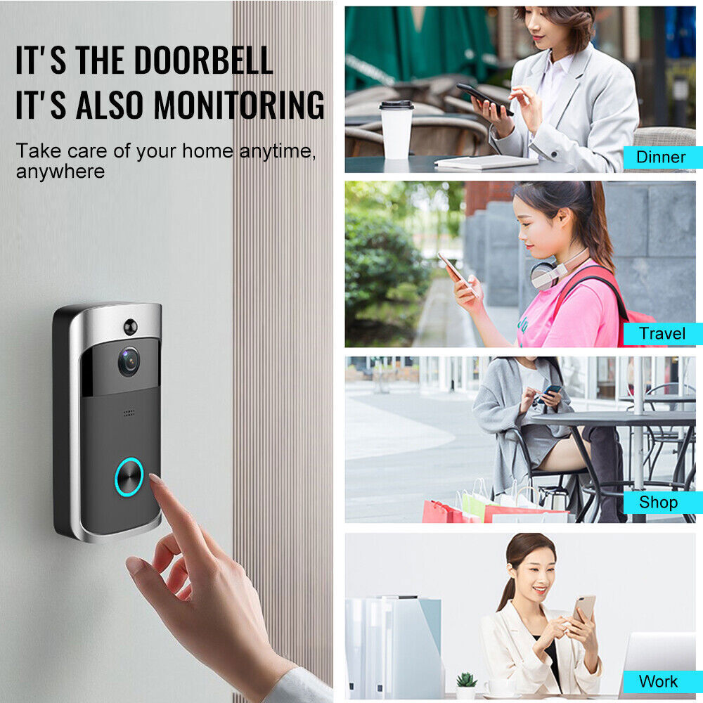 Wireless WiFi Smart Phone Door Ring Video Doorbell Intercom Security Camera Bell