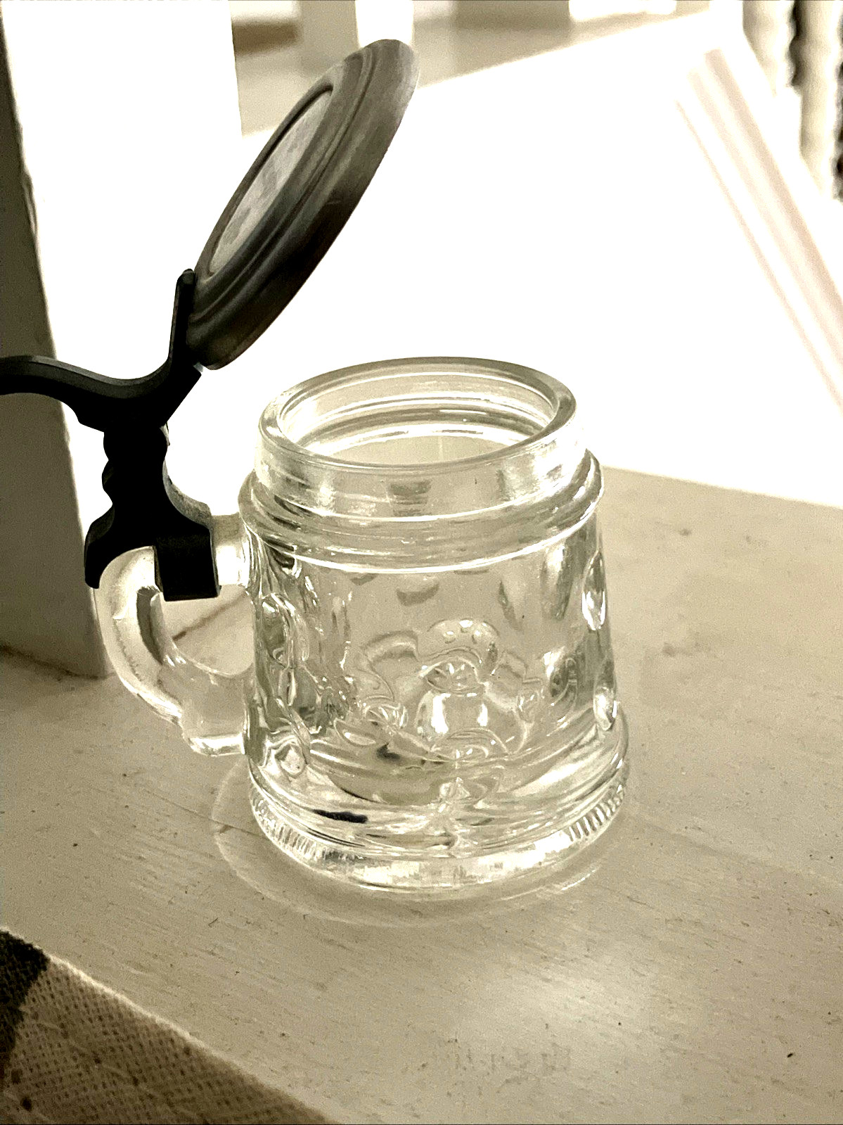 Mini German Beer Tankard Katbarina Aluminum Lid 2-3/4"