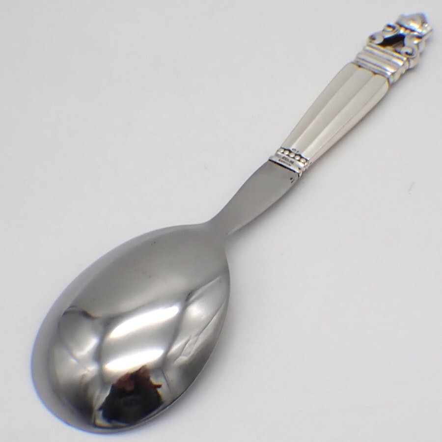 Georg Jensen Acorn Serving Spoon Sterling Silver Handle 1940 Denmark