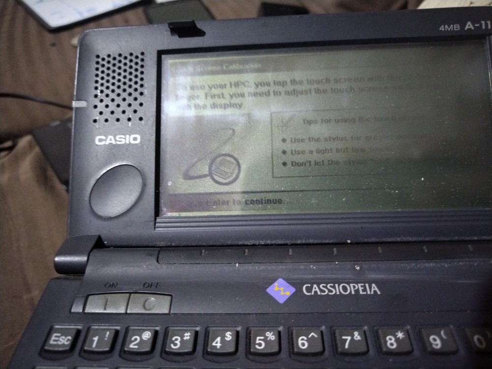 Vintage PDA Pocket Computer Casio Cassiopeia A-11A on Windows CE 2.0