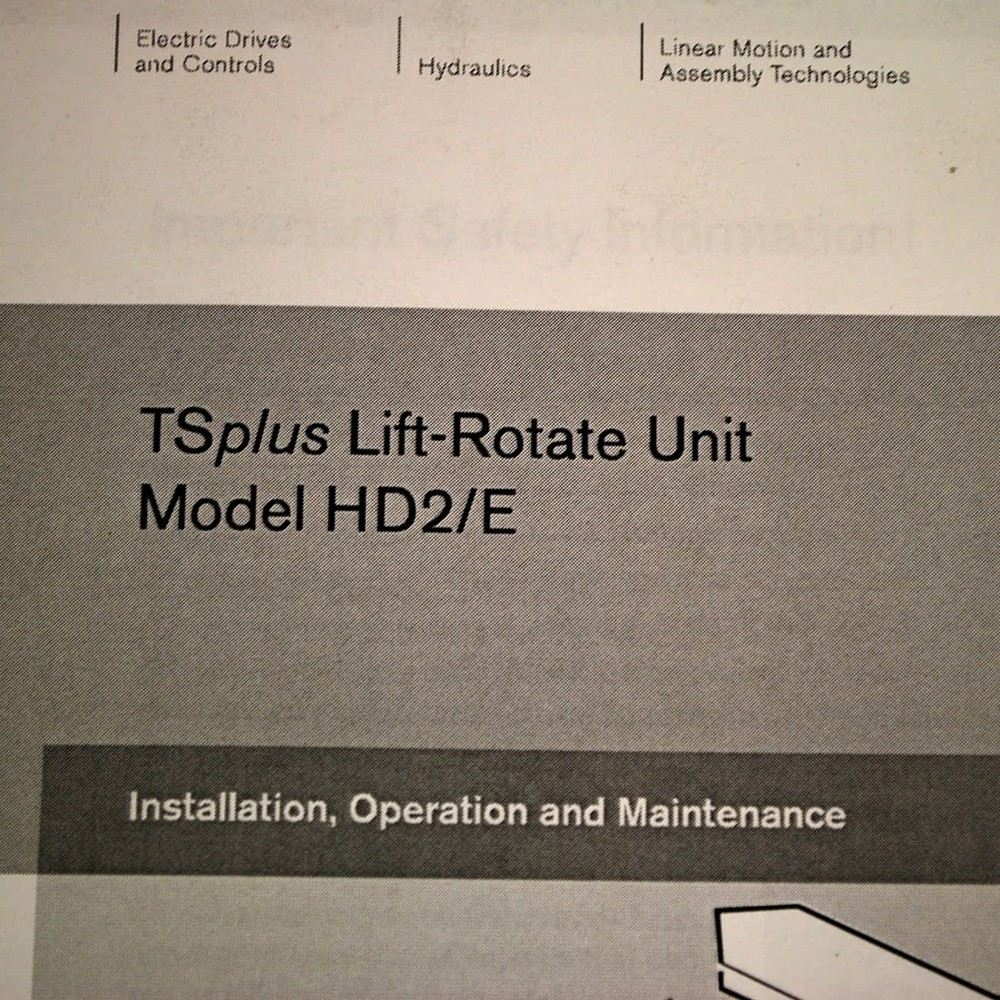Rexroth HD2/E Tsplus Lift-Rotate Unit Manual - USED