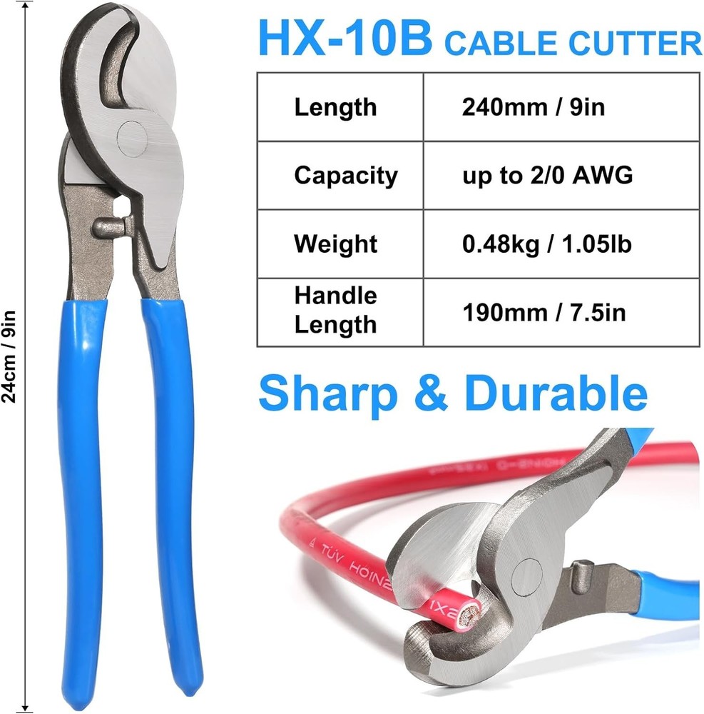 Durable Battery Cable Crimper with Interchangeable Dies – Ideal for All Projects