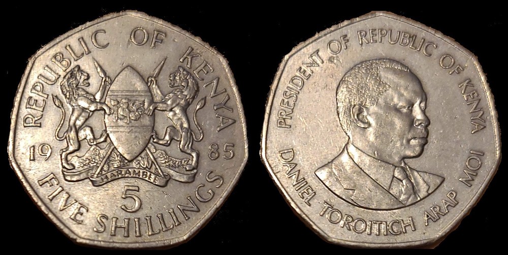 Kenya, 5 Schillings, 1985