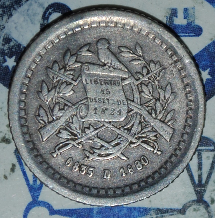 Guatemala Silver 1880 1/2 Real {{{3C35