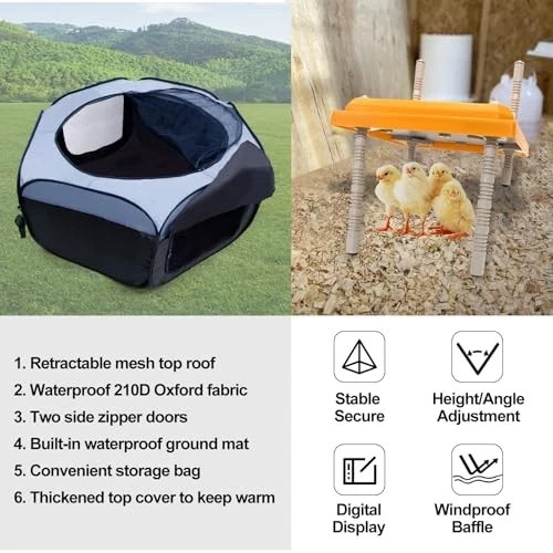 Brooder Box for Chick Starter Brooder Box Set of 6(Blue)Heating Plate Included