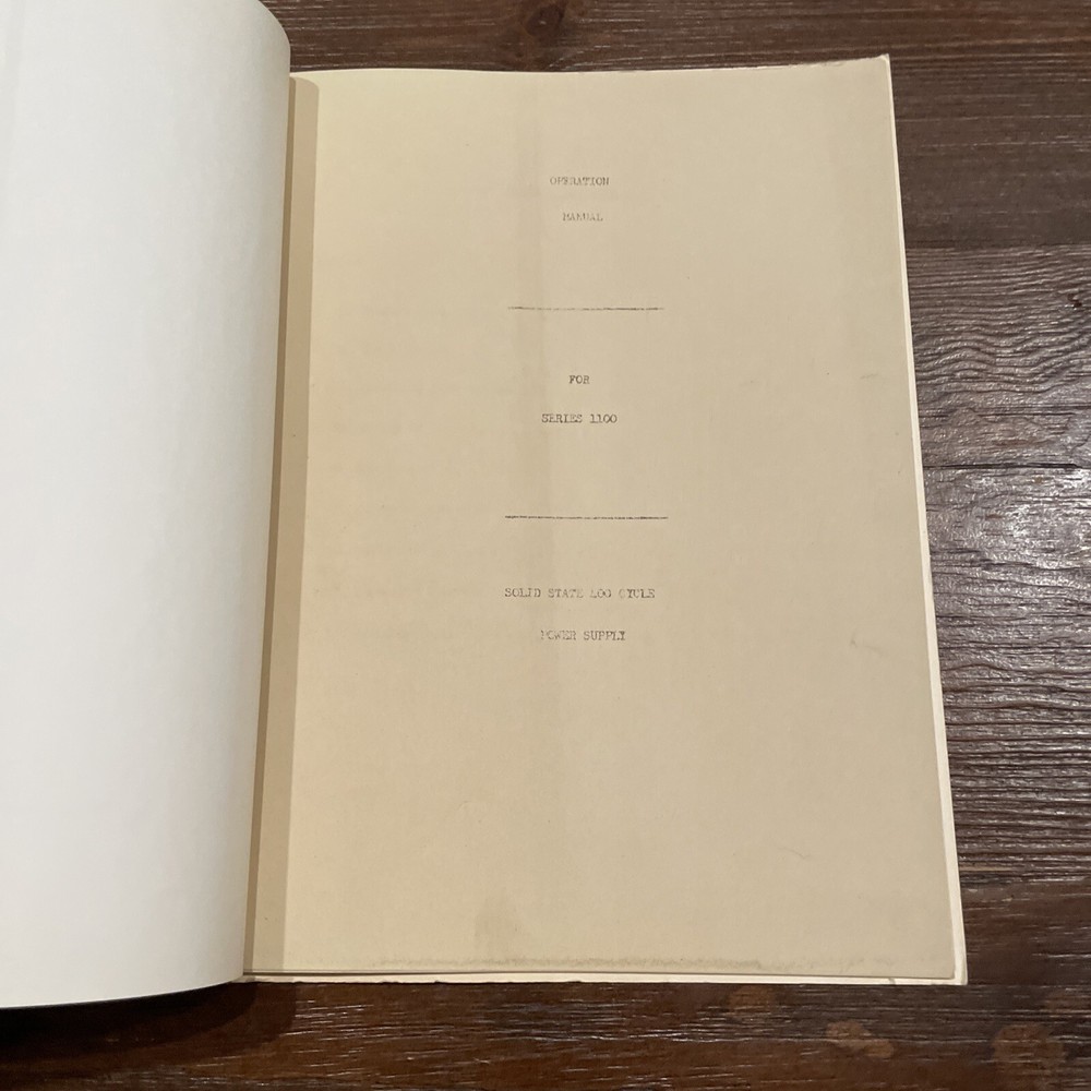 Microdot Magnetics Solid State AC Power Conversion Operation Manual