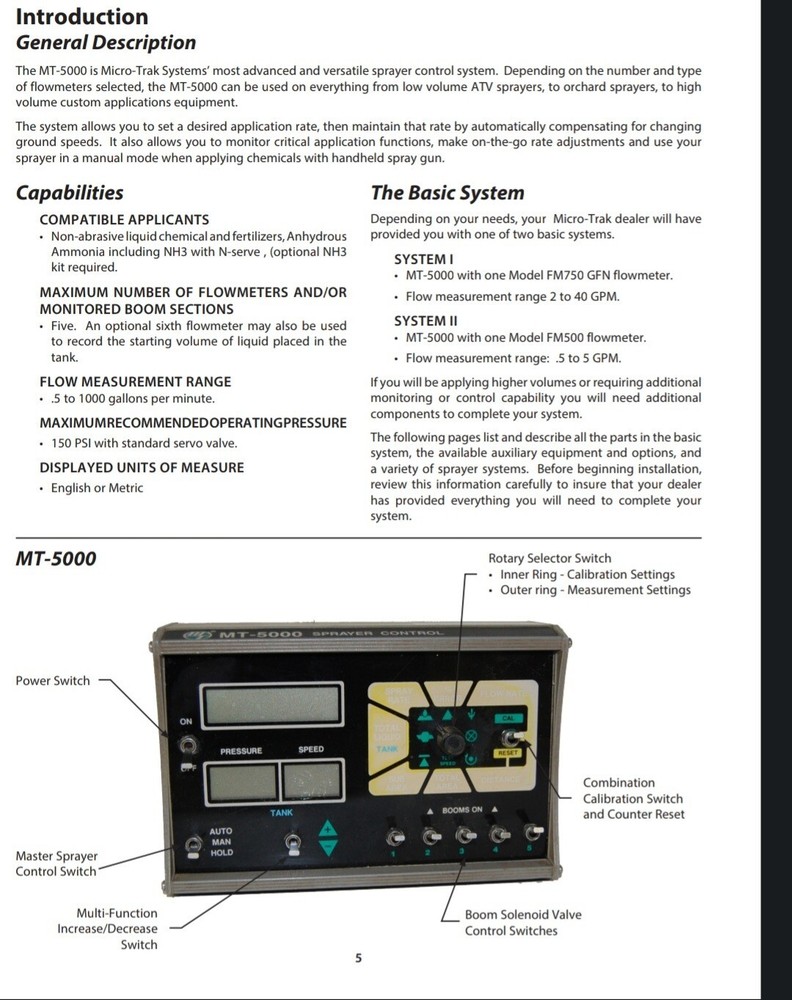 Mt 5000 Sprayer Controler