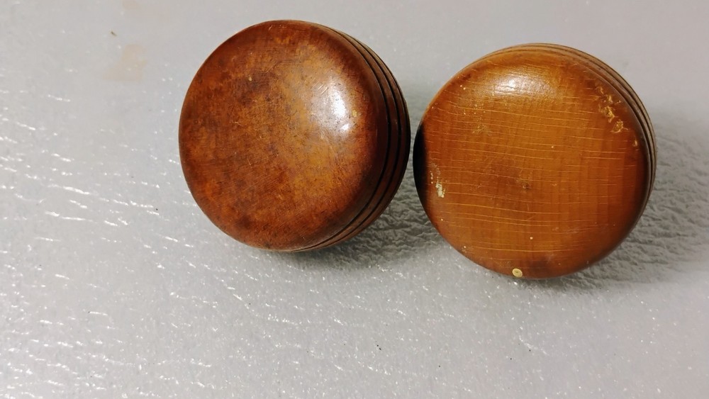2 Antique Wood Art Deco Door Knobs - different styles