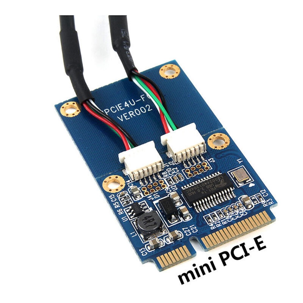 1Pack Mini PCI-E PCI Express to 5 Pin Dual USB 2.0 Adapter Riser Card Extender