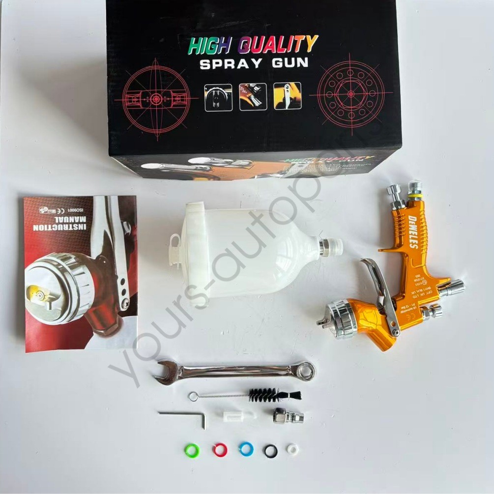 For DEWELES Gold Tool Pistol Spray Gun Paint Cars GTI PRO LITE 1.3mm TE20