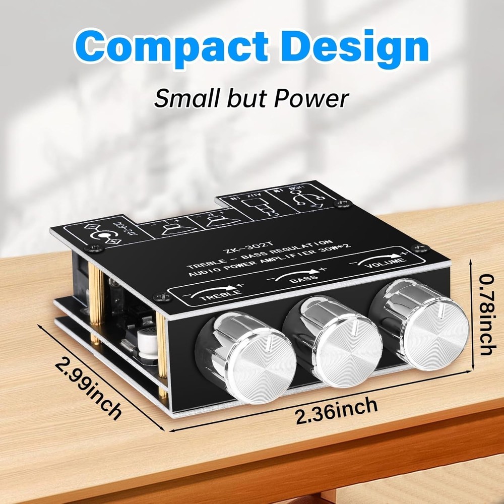 Wireless 60W Bluetooth Amplifier Board with Multiple Inputs for Easy Setup