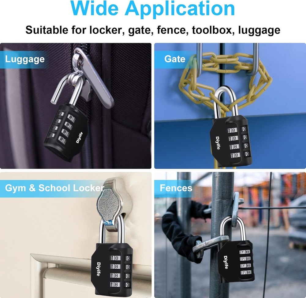 Combination Padlock Digit Locker Lock Weatherproof Lock Outdoor Combination Lock