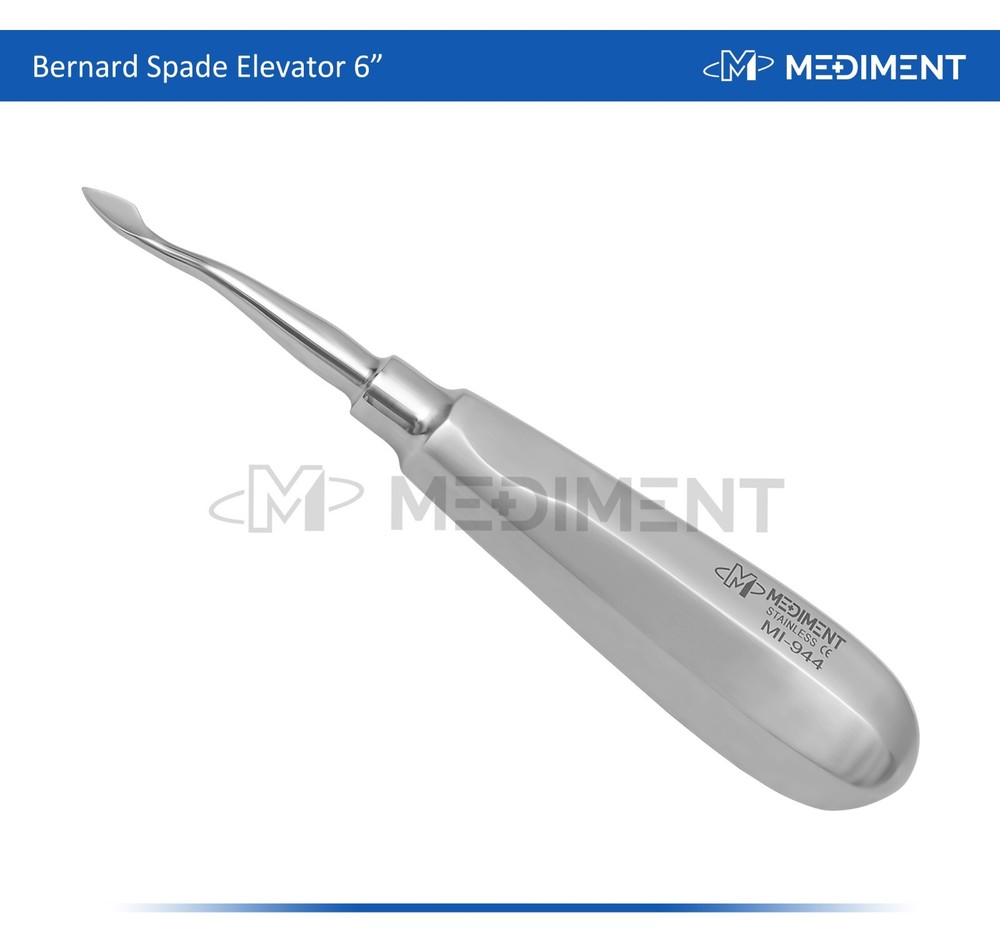 Dental Surgery Elevator Bernard Spade 6'' Length Root Extraction, Teeth Luxating