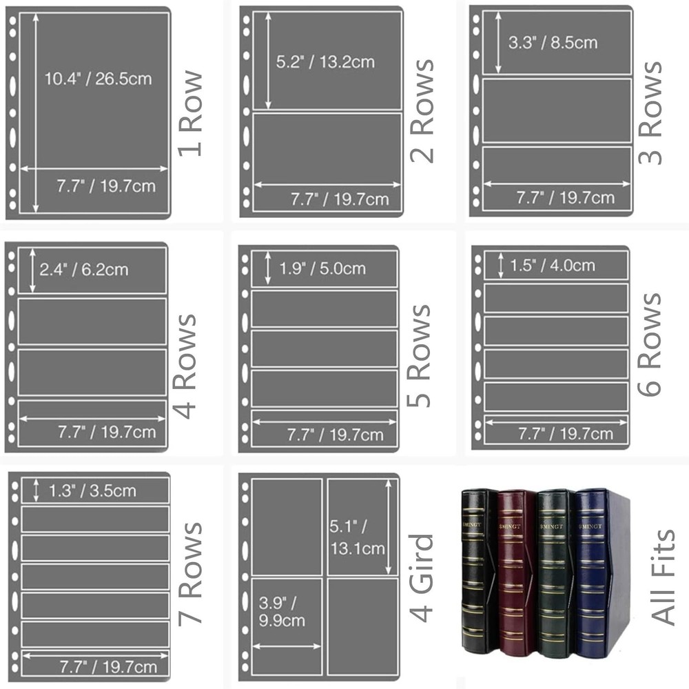 Double-Sided Stamp Storage Pages, 10 Count, 20 Pages of Acid-Free Protection