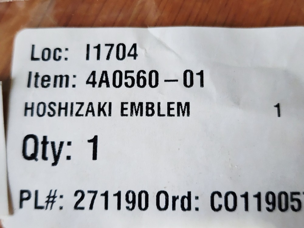 Hoshizaki 4A0560-01 Emblem