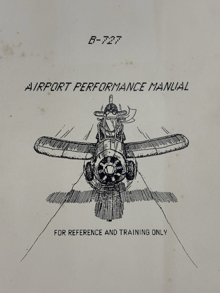 Federal Express B-727 Airport Performance Manual for Reference And Training Only