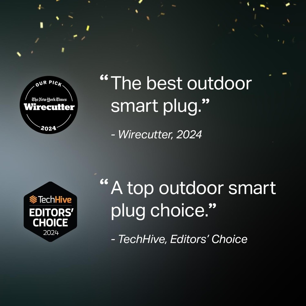 Wi-Fi Enabled Outdoor Smart Plug with 2 Sockets & 300 ft Range – Certified