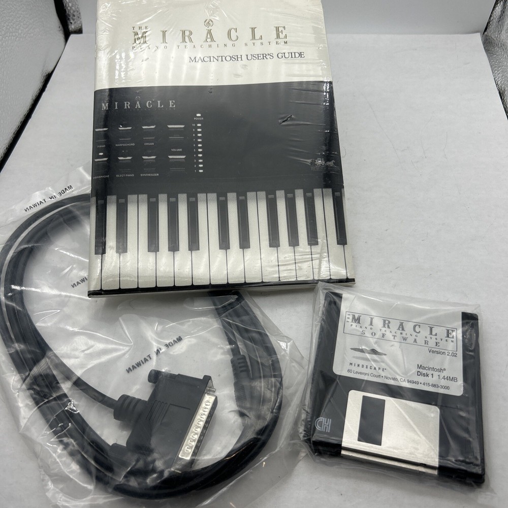 NEW Macintosh Miracle Piano Software Midi Cable set / Manual / Cable / Software