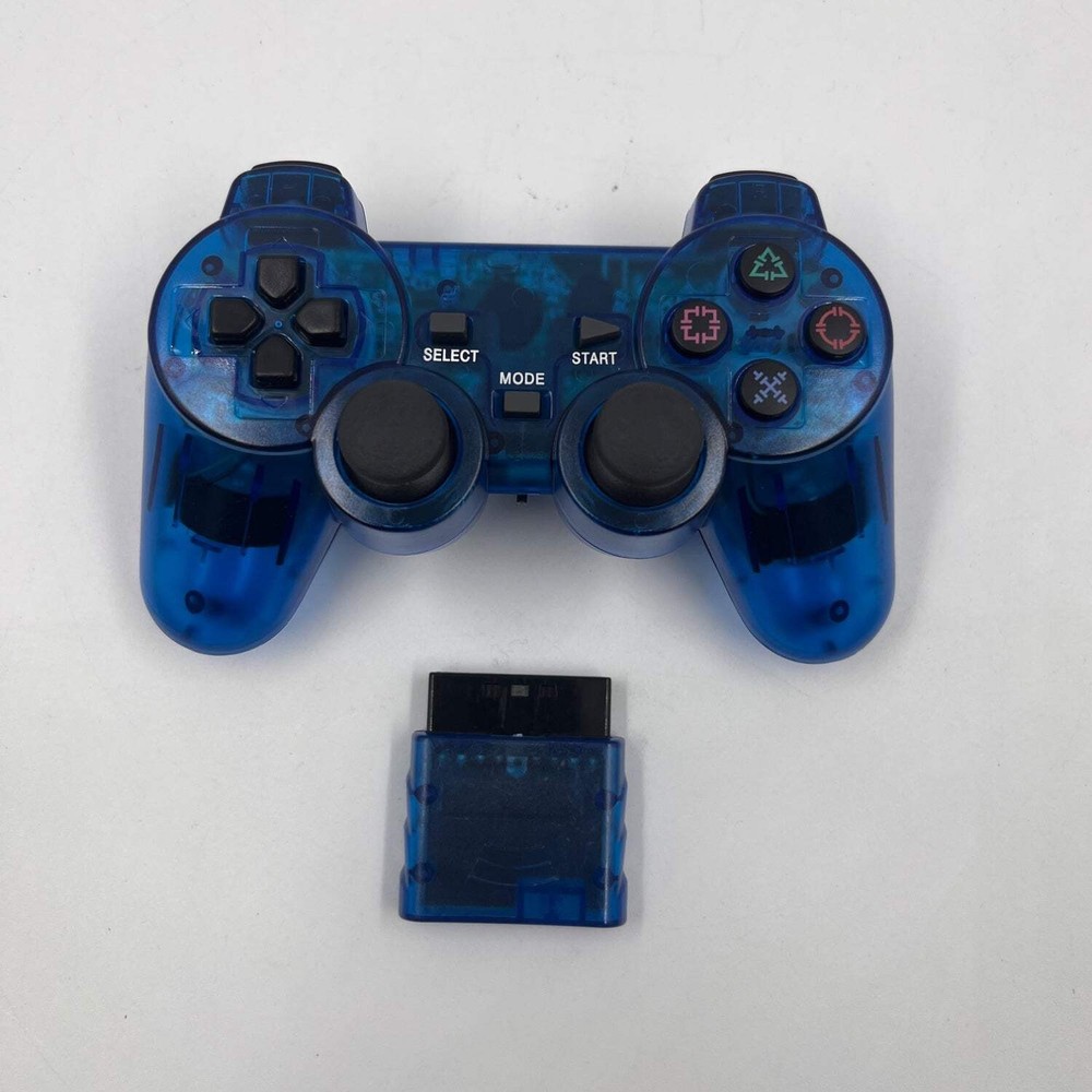 Sony PlayStation 2 PS2 DualShock 2 Wireless Controller Blue (Off Brand)
