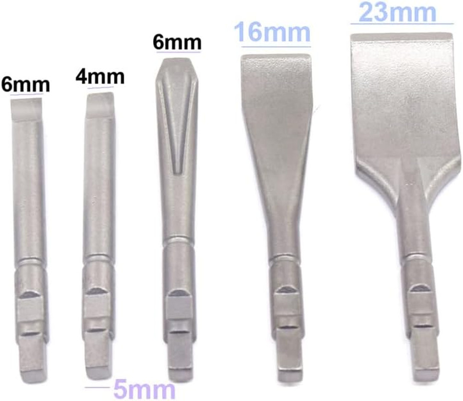 Pneumatic Air Scaler Chisel Set - 5 Flat Points for Dental Use