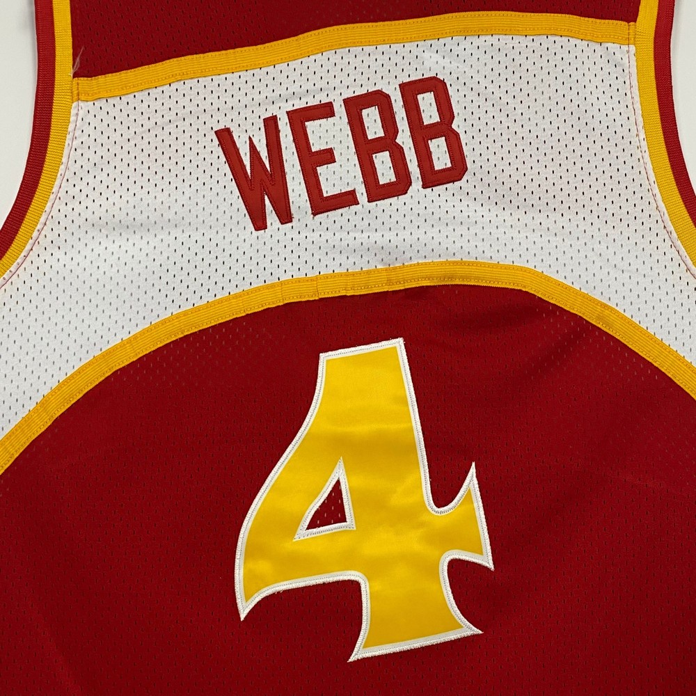 Spud Webb #4 Jersey, Embroidered, Red