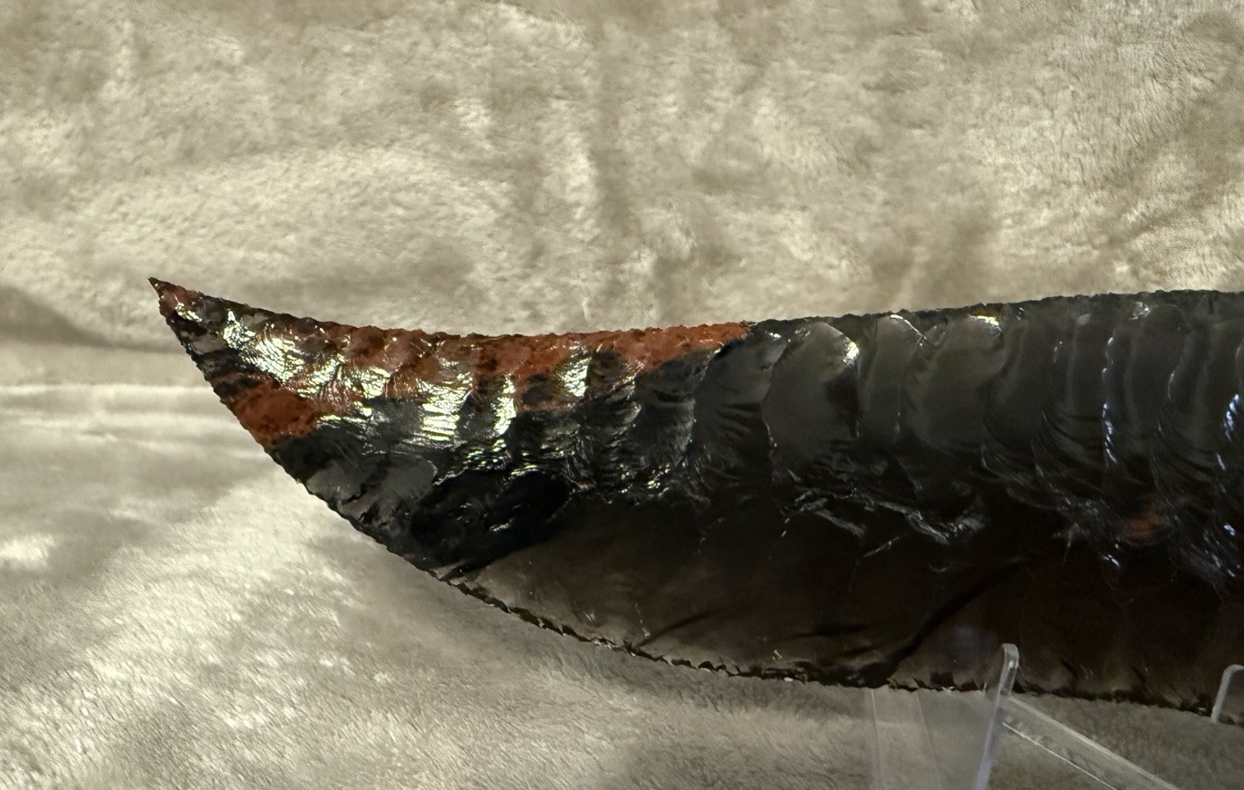 Handmade 6” Obsidian/Mahogany Obsidian Fixed Blade Knife Wood/Resin Handle